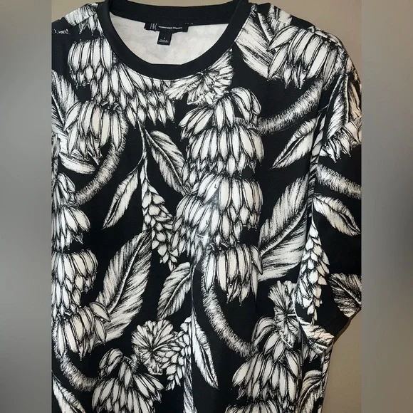INC black and white shirt large NEW - Picture 2 of 4